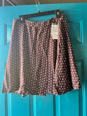 Nordstrom Burgundy Floral Circle Skirt